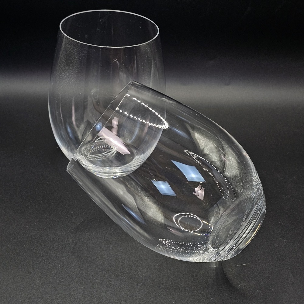 Set of 2 Riedel Stemless The O Wine‎ Tumbler Cabernet/Merlot Glasses